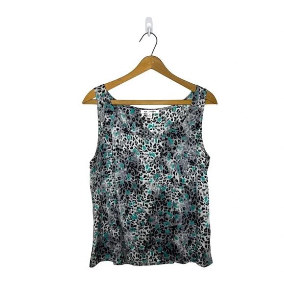 ST. JOHN Silk Leopard Cheetah Animal Print Sleeveless Camisole Tank Top - Picture 3 of 10